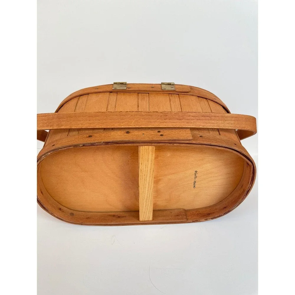 Peterboro Basket Co Picket Fence Limited Edition Wood‎ Basket USA SIGNED RARE